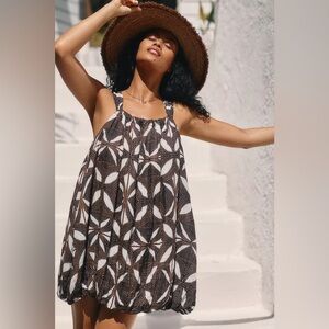 Anthropologie Tiered‎ Gauze Bubble-Hem Mini Dress Sundress Sun Size M Vacation